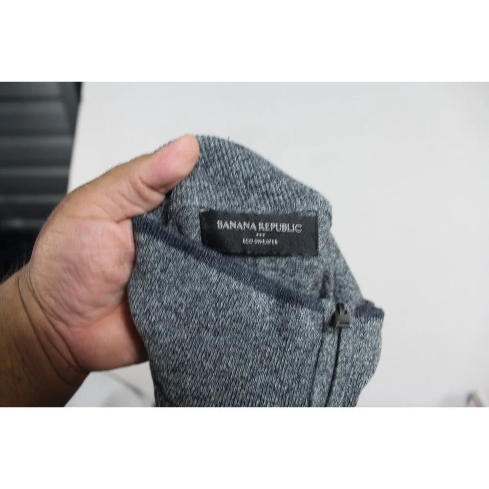 Banana Republic Men gray Sweater Pull On Eco Long Sleeve Mock Neck Size Small